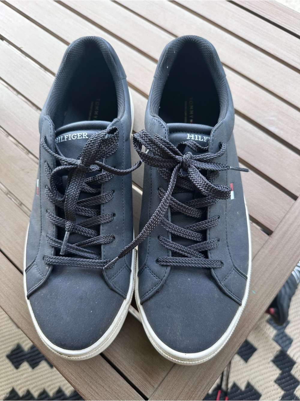 Tommy Hilfiger Black Low-Top Sneakers with White Sole